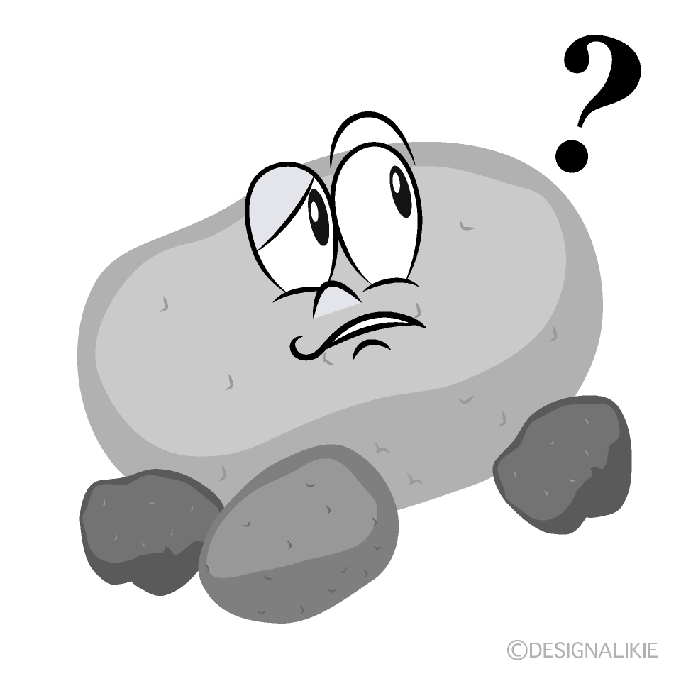 Thinking Stone Cartoon Character Image