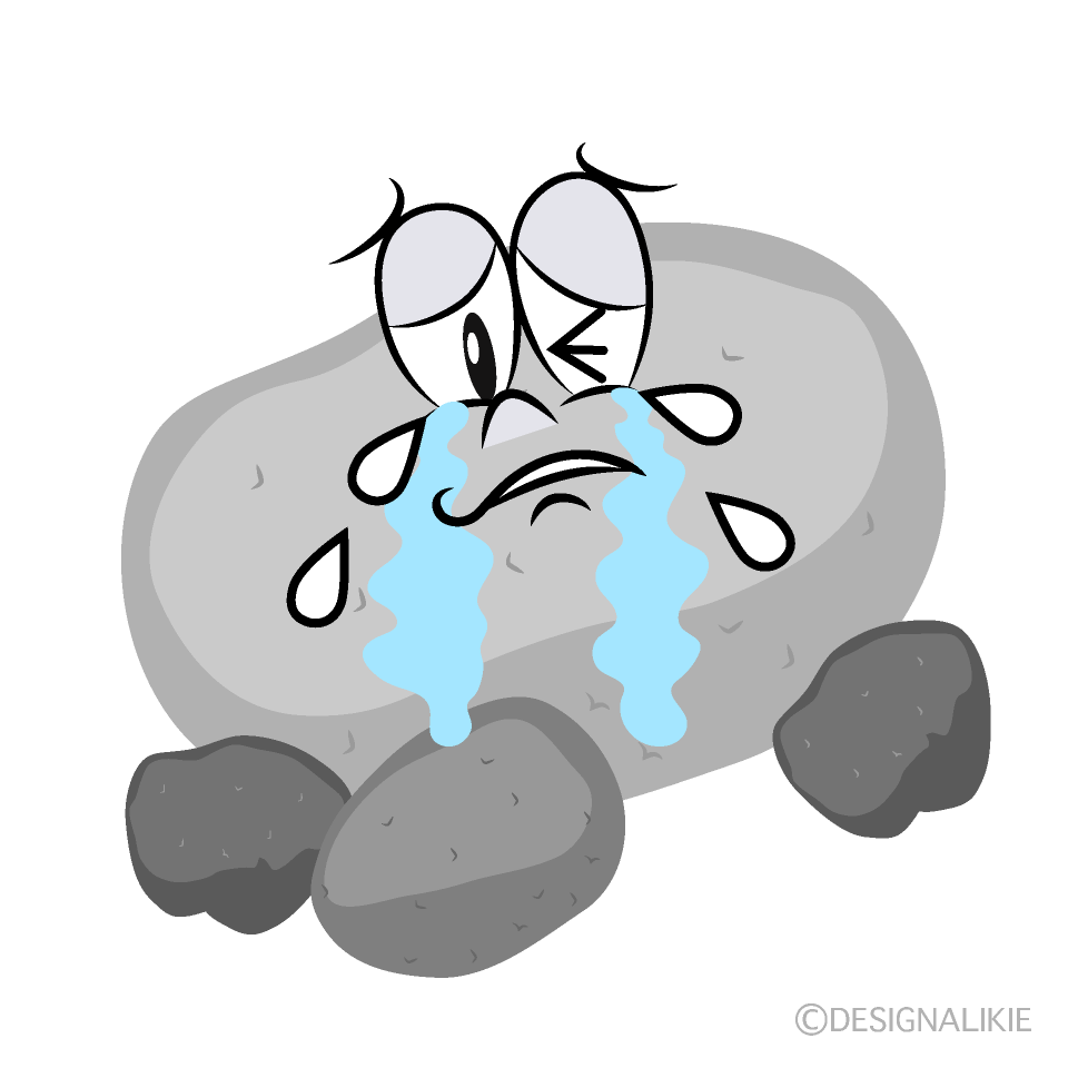 Crying Stone Cartoon Character Image