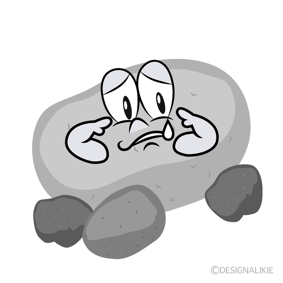 Sad Stone Cartoon Character Image