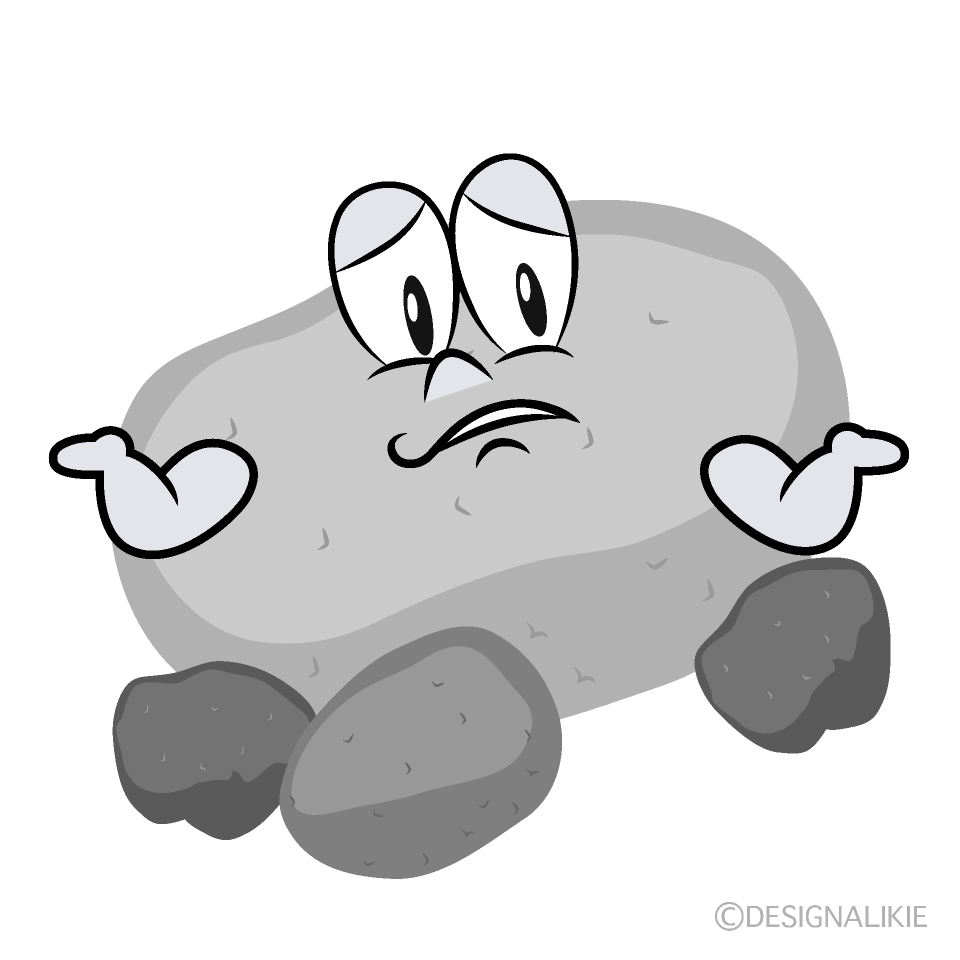 Troubled Stone Cartoon Character Image