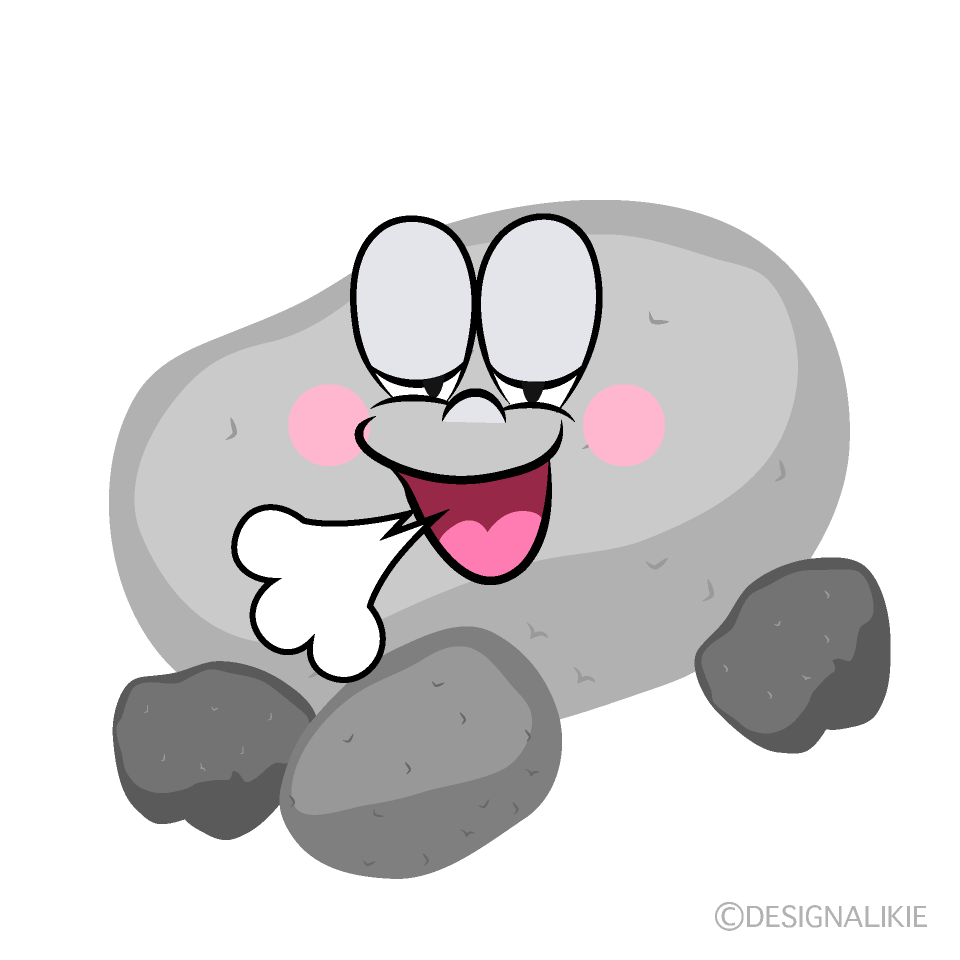 Relaxing Stone Cartoon Character Image