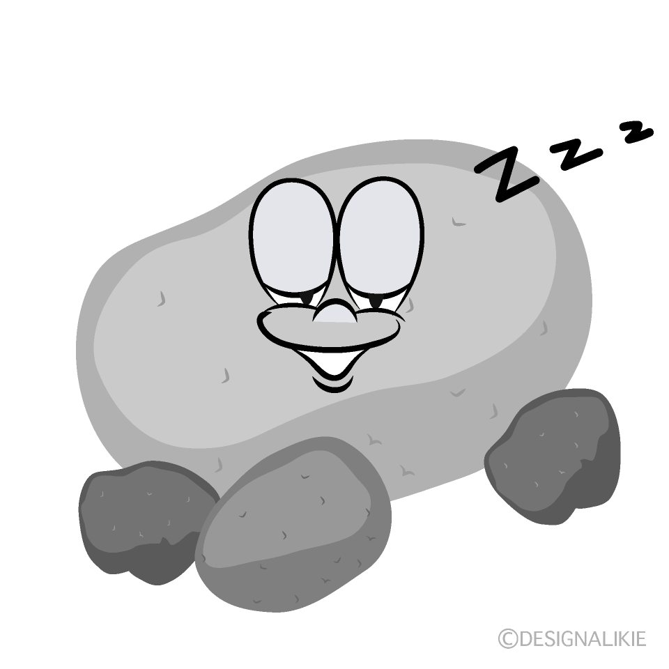 Sleeping Stone Cartoon Character Image