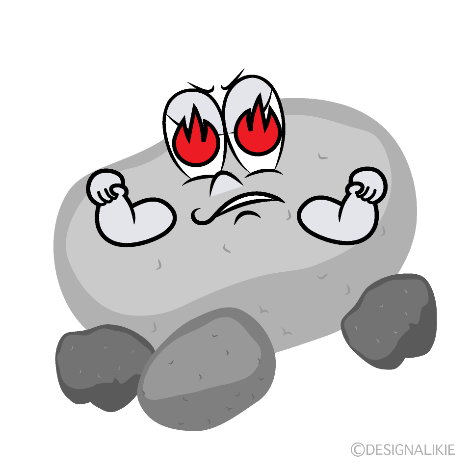 Enthusiasm Stone Cartoon Character Image