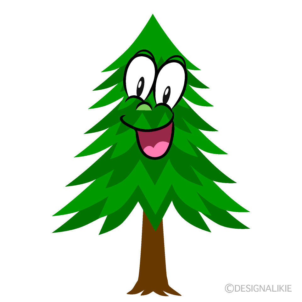 Surprising Pine Tree Cartoon Character Image