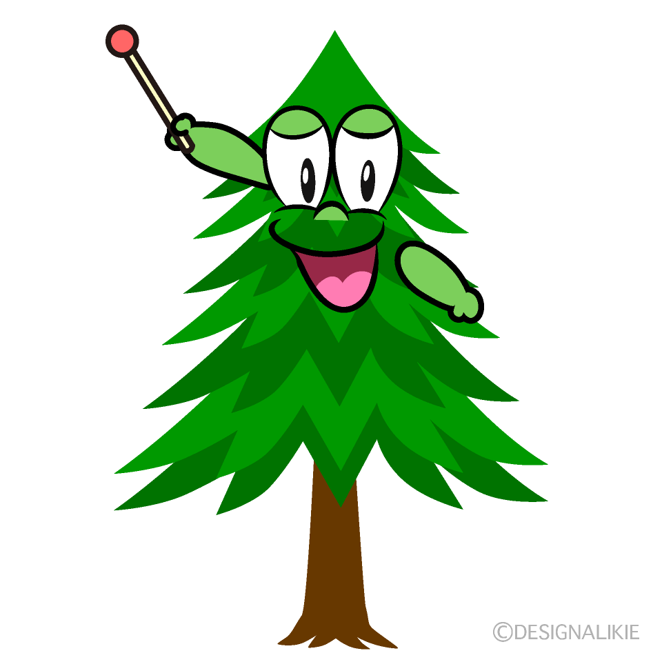 Speaking Pine Tree Cartoon Character Image