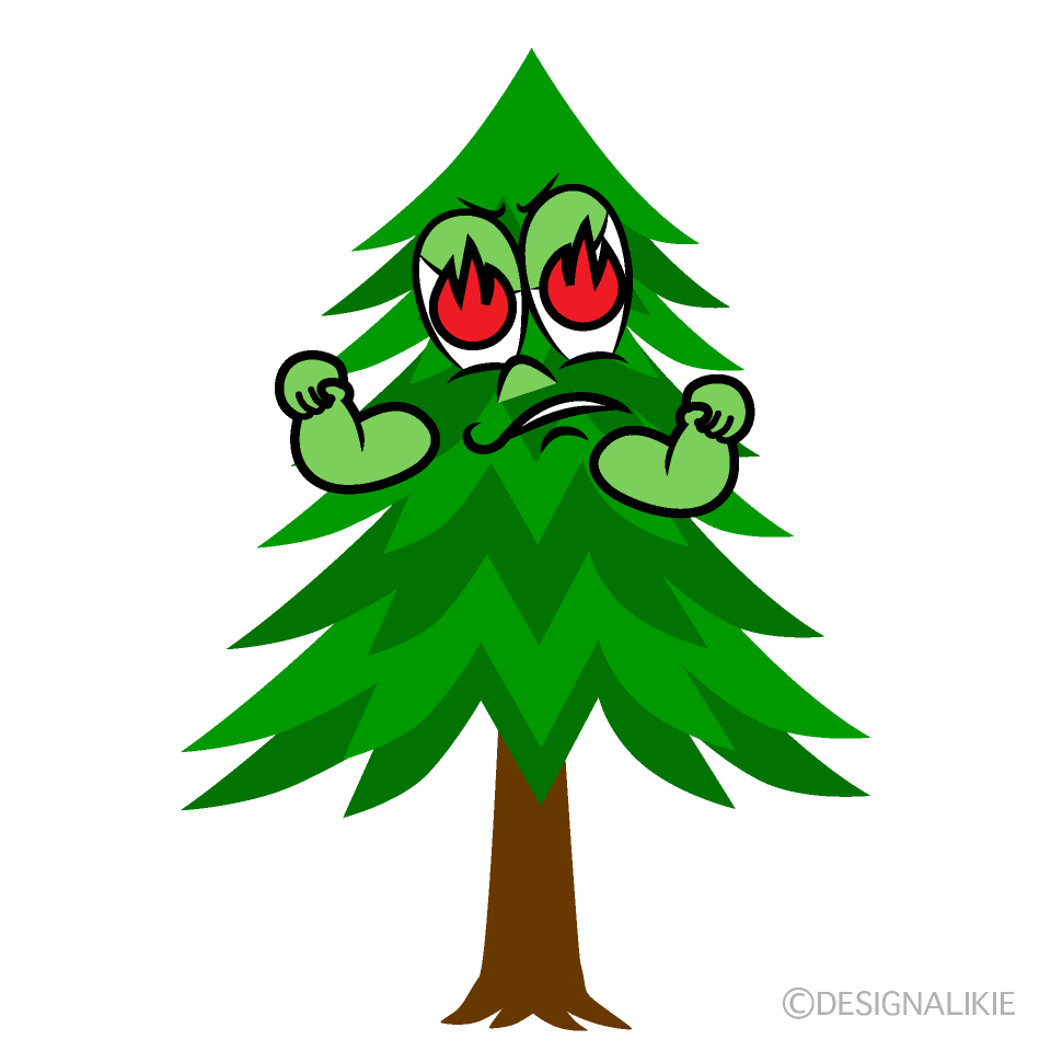 Enthusiasm Pine Tree Cartoon Character Image