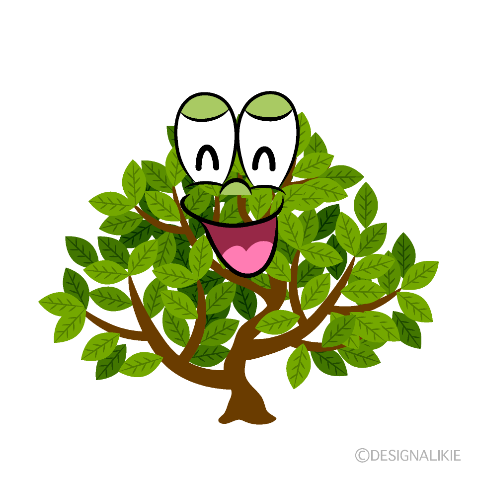 Smiling Shrub Cartoon Character Image