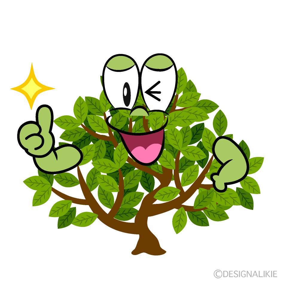 Thumbs up Shrub Cartoon Character Image