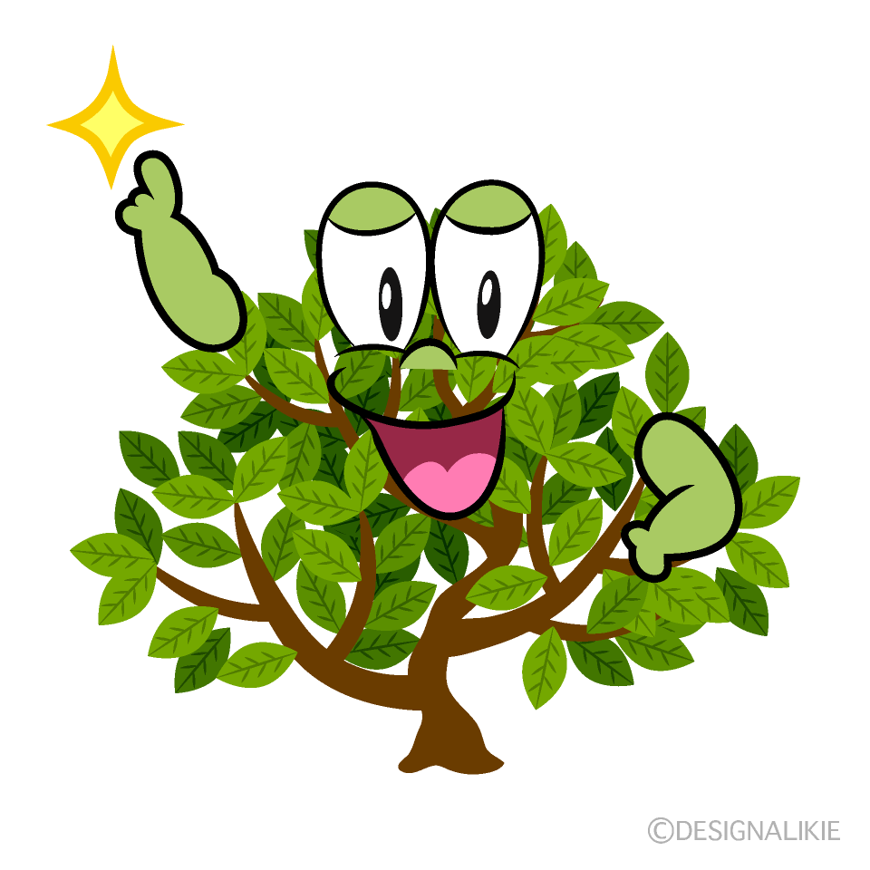 Posing Shrub Cartoon Character Image