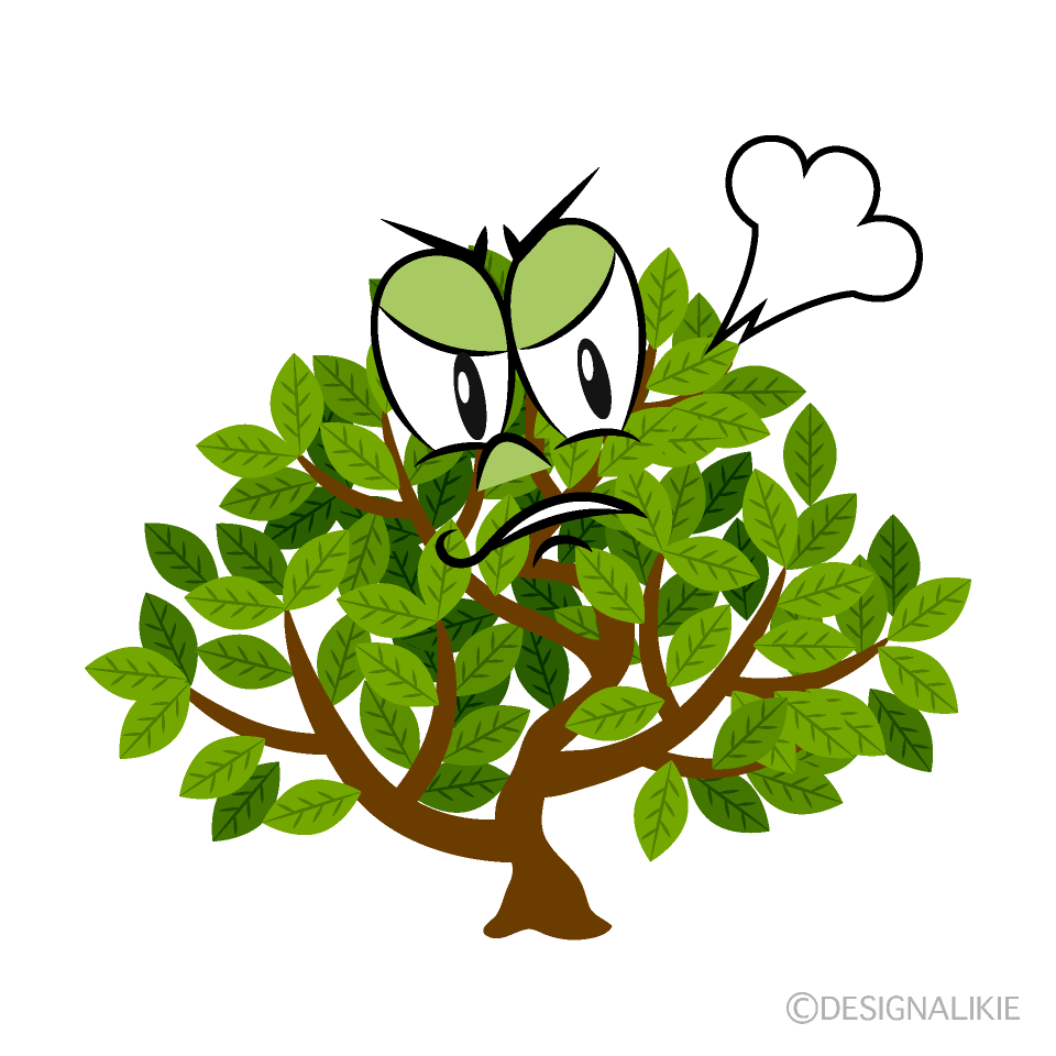 Angry Shrub Cartoon Character Image