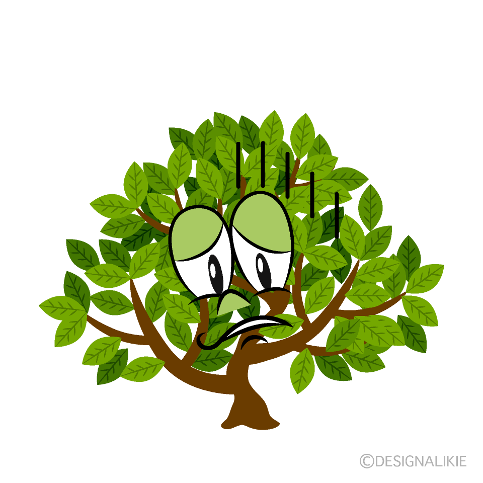 Depressed Shrub Cartoon Character Image