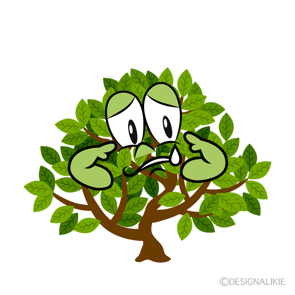 Sad Shrub Cartoon Character Image