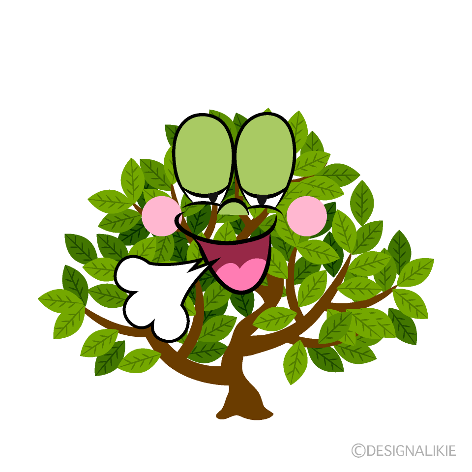 Relaxing Shrub Cartoon Character Image