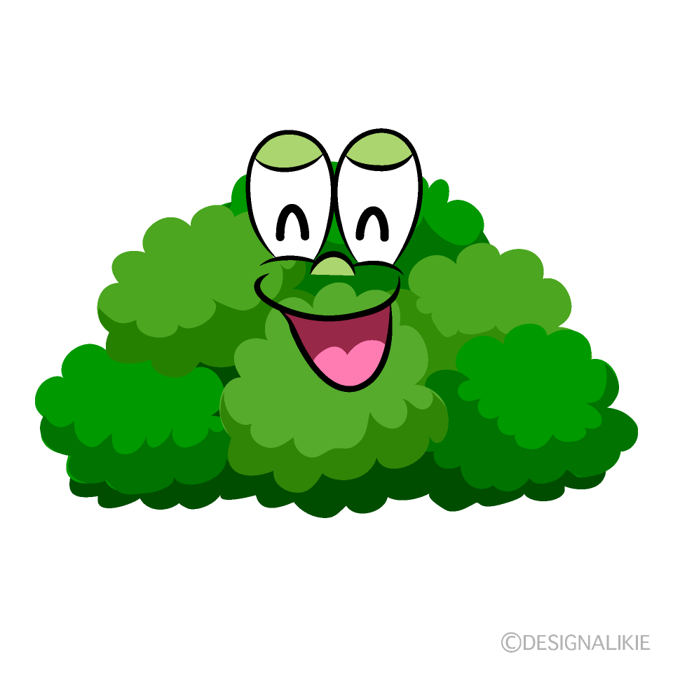 Smiling Bush Cartoon Character Image