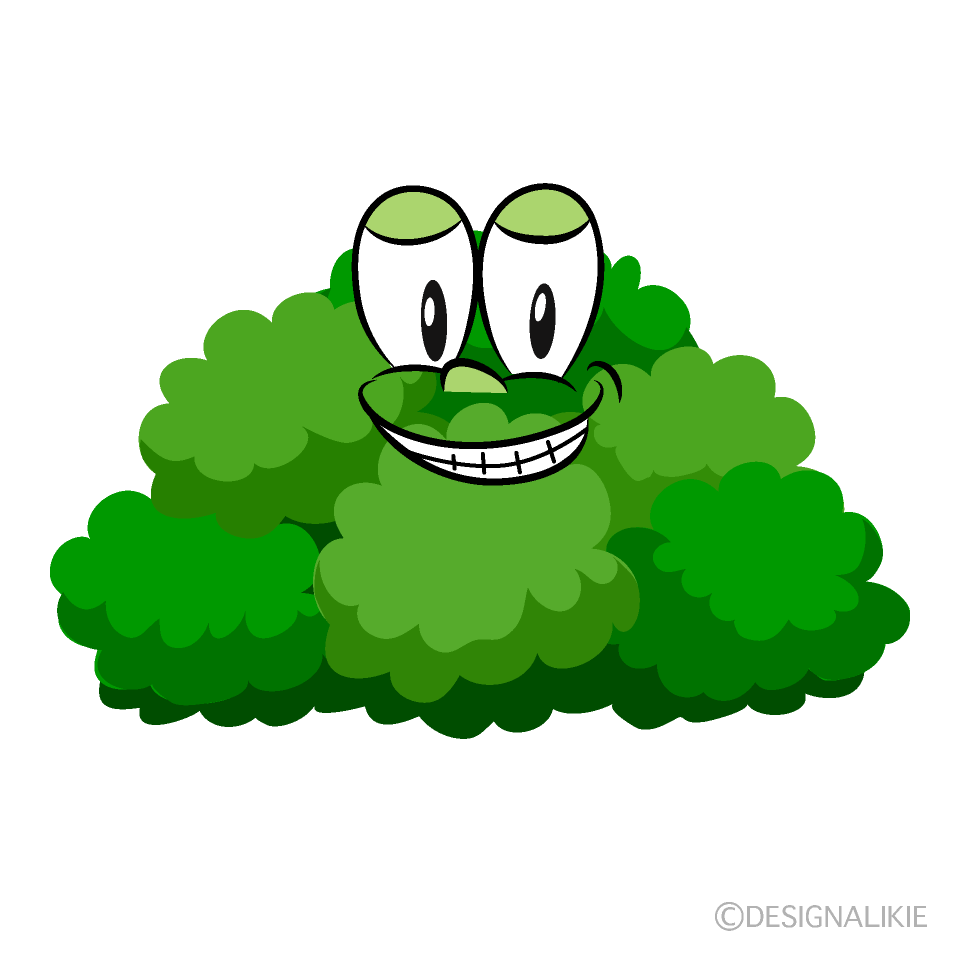 Grinning Bush Cartoon Character Image