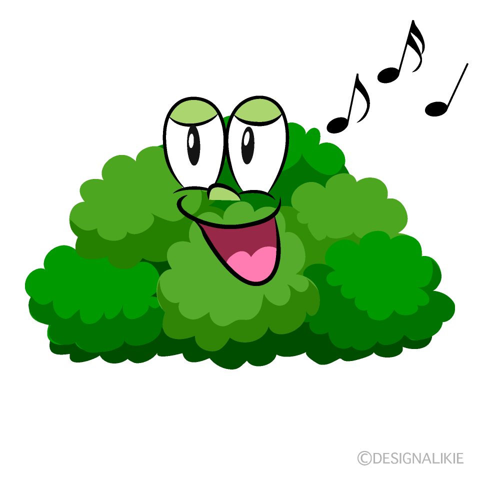 Singing Bush Cartoon Character Image