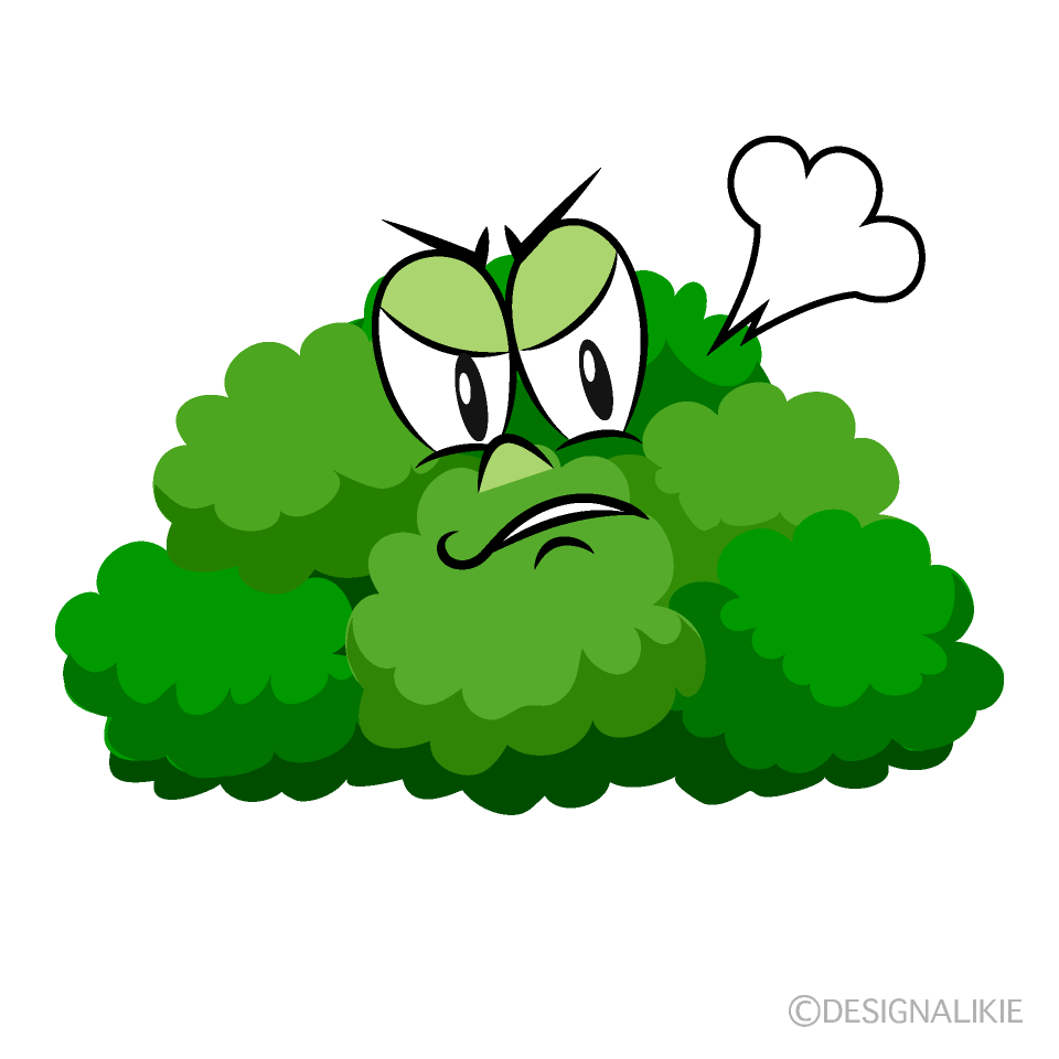 Angry Bush Cartoon Character Image