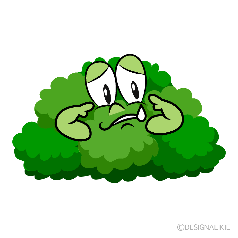 Sad Bush Cartoon Character Image