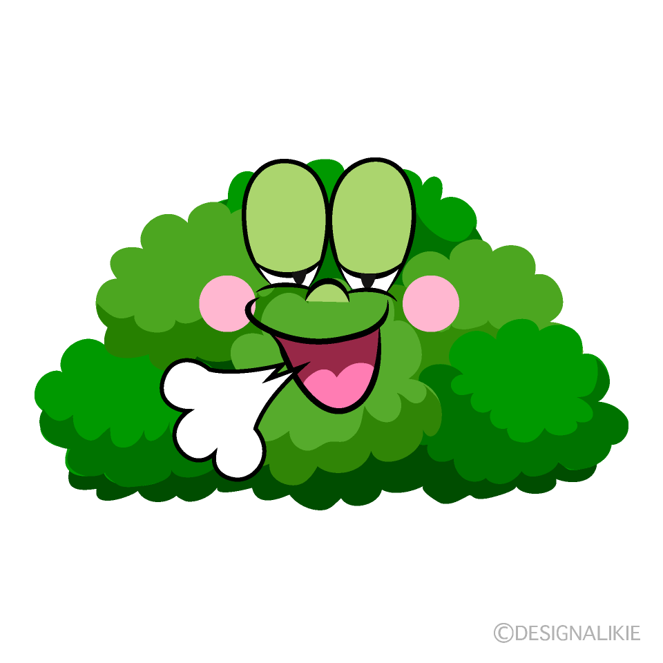 Relaxing Bush Cartoon Character Image