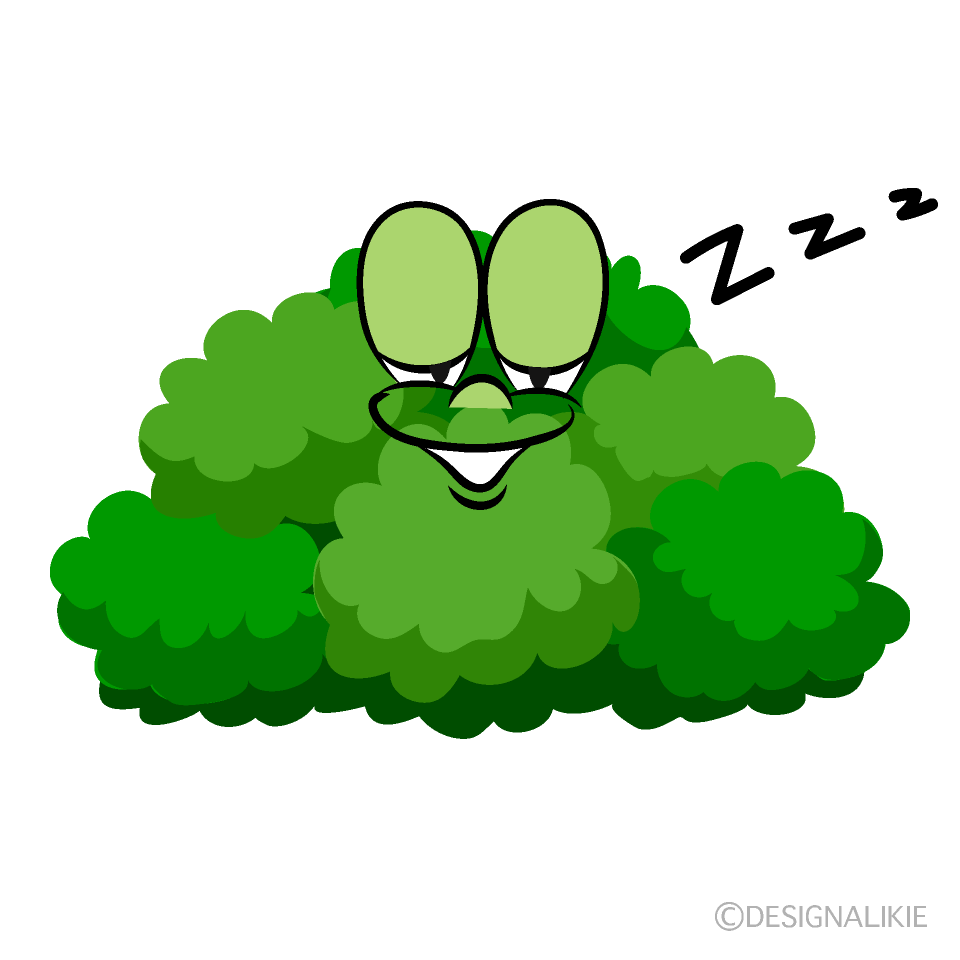 Sleeping Bush Cartoon Character Image