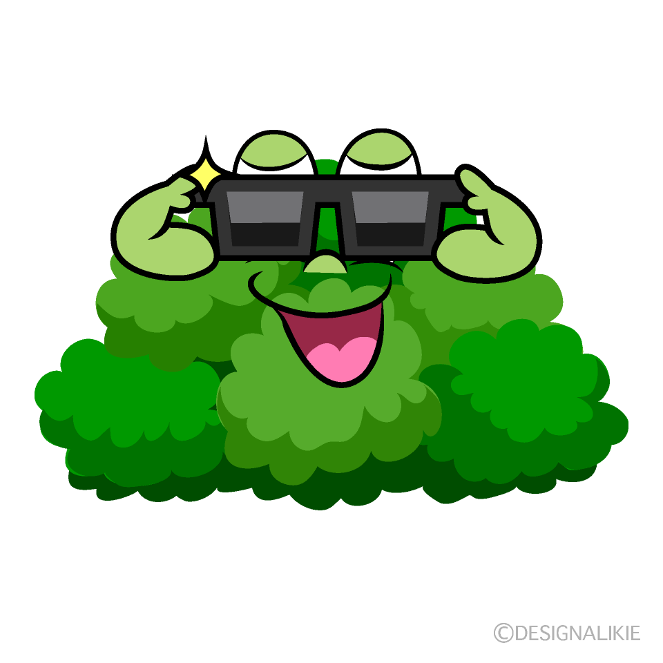 Cool Bush Cartoon Character Image