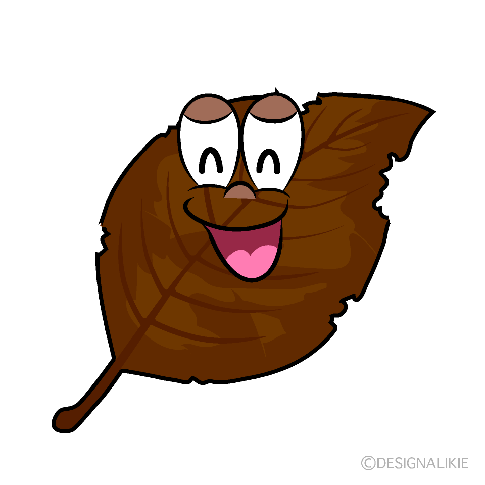 Smiling Dead Leaf Cartoon Character Image