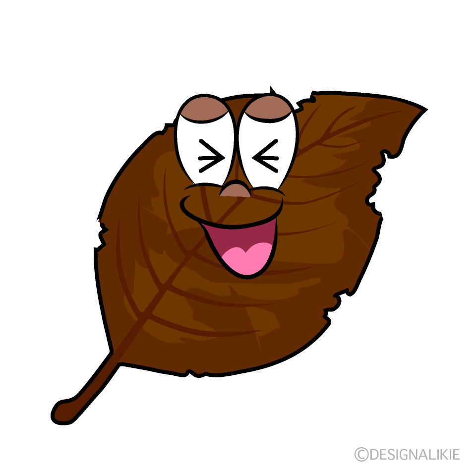 Laughing Dead Leaf Cartoon Character Image