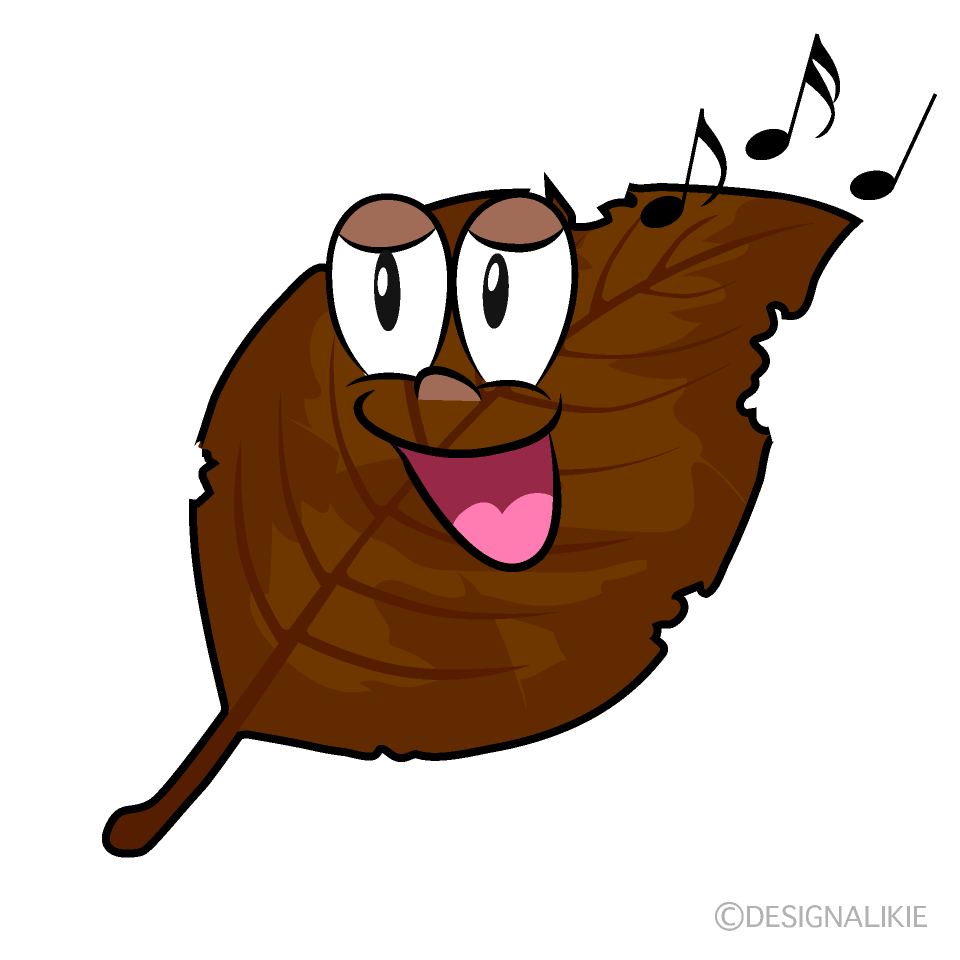 Singing Dead Leaf Cartoon Character Image