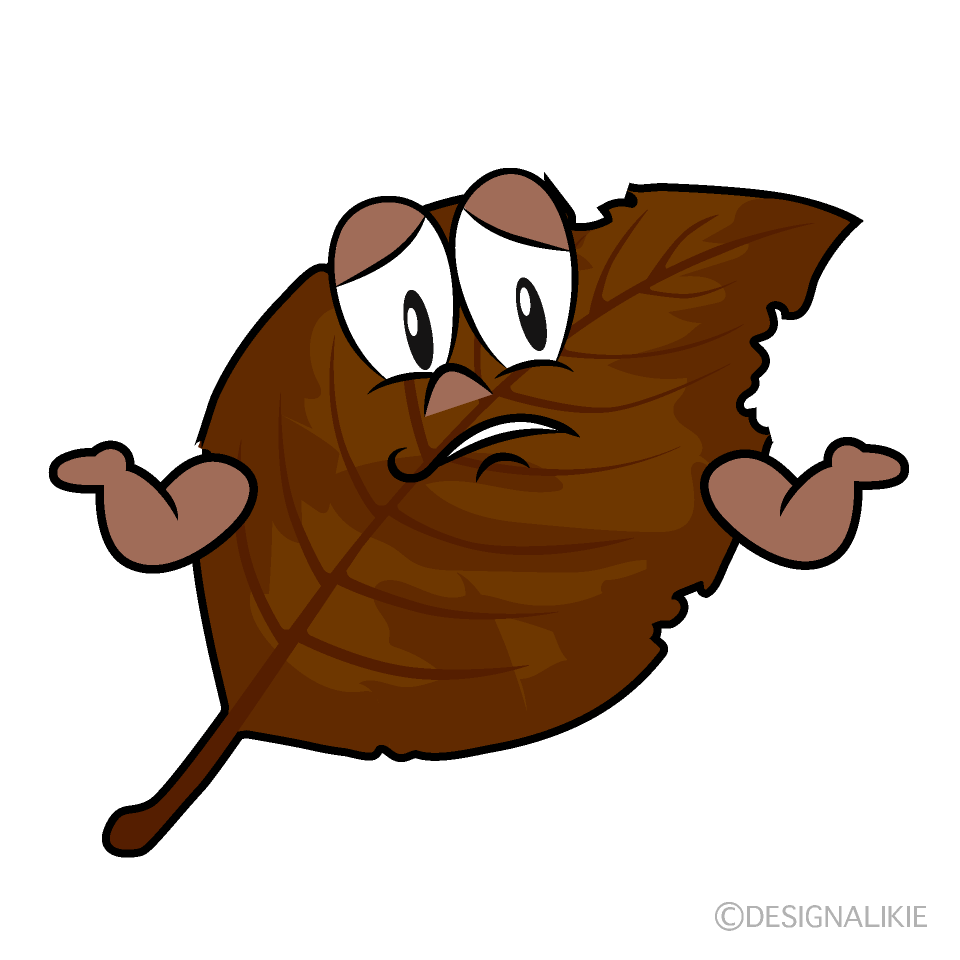 Troubled Dead Leaf Cartoon Character Image