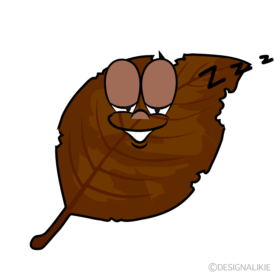 Sleeping Dead Leaf Cartoon Character Image