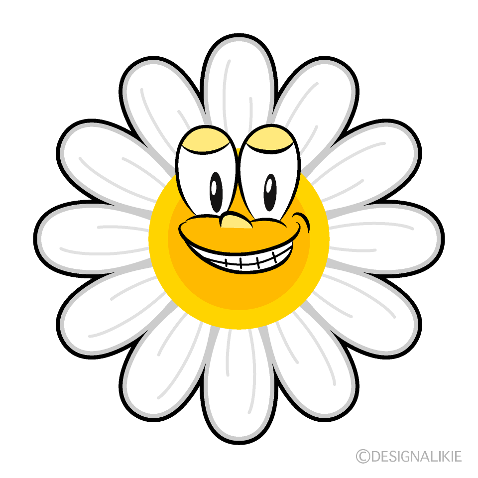 Grinning Daisy Cartoon Character Image