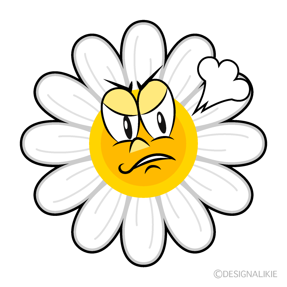 Angry Daisy Cartoon Character Image