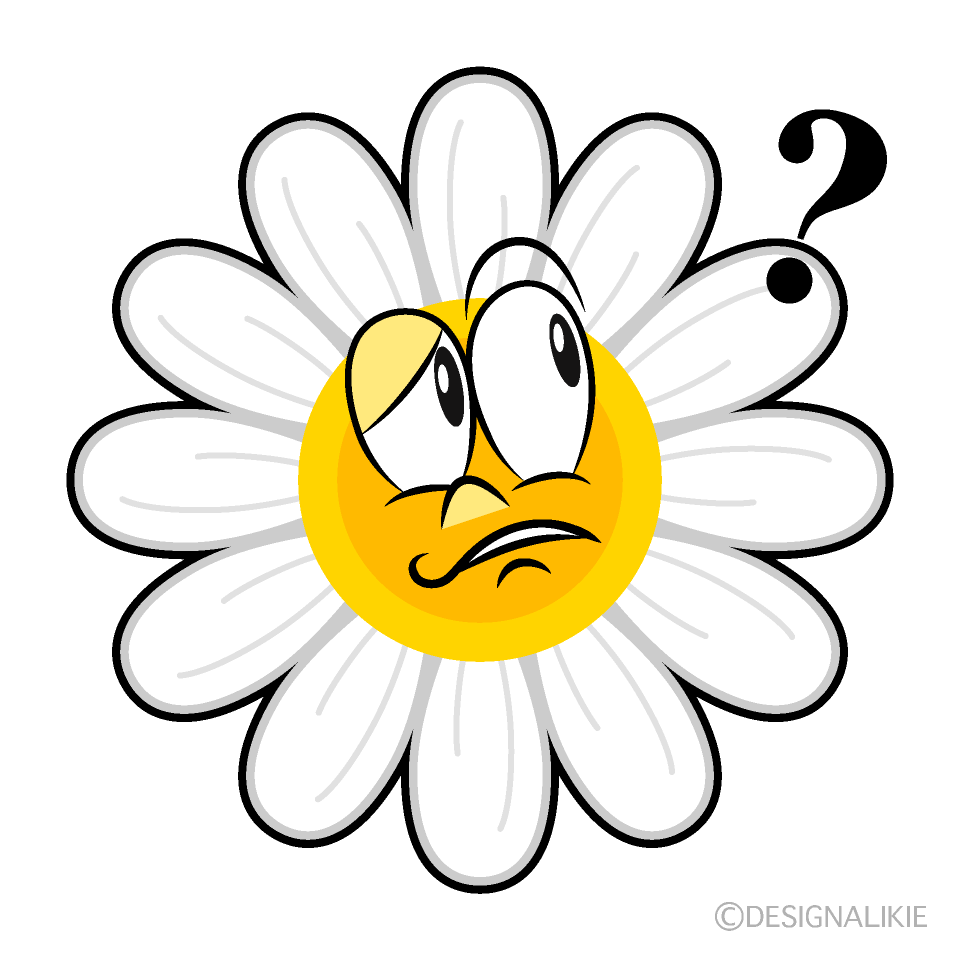 Thinking Daisy Cartoon Character Image