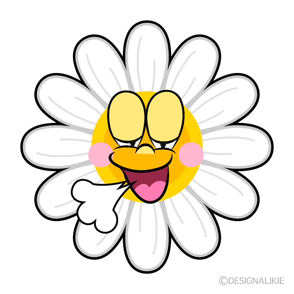 Relaxing Daisy Cartoon Character Image