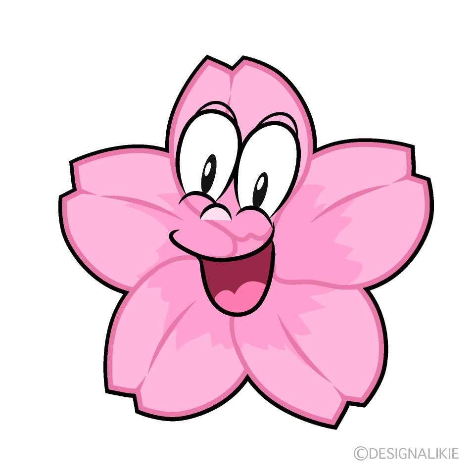 Surprising Cherry Blossom Cartoon Character Image