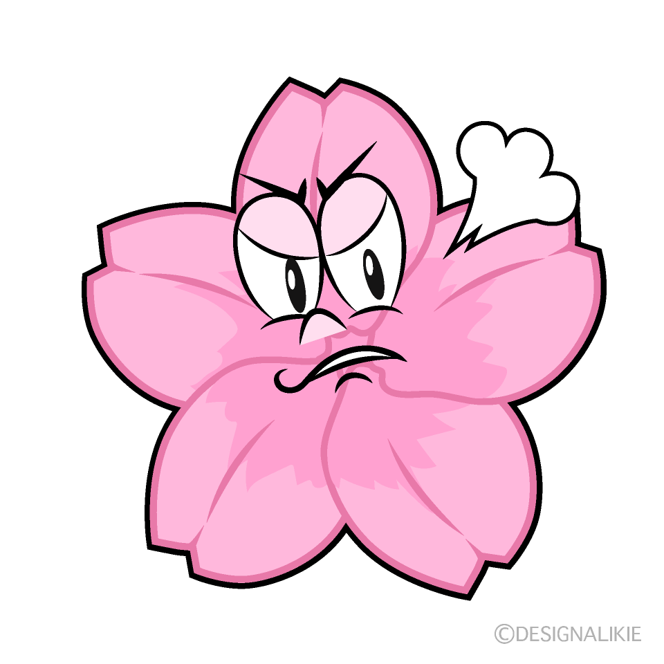 Angry Cherry Blossom Cartoon Character Image