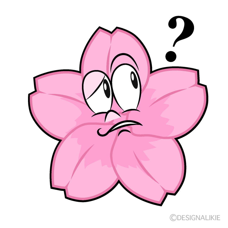 Thinking Cherry Blossom Cartoon Character Image