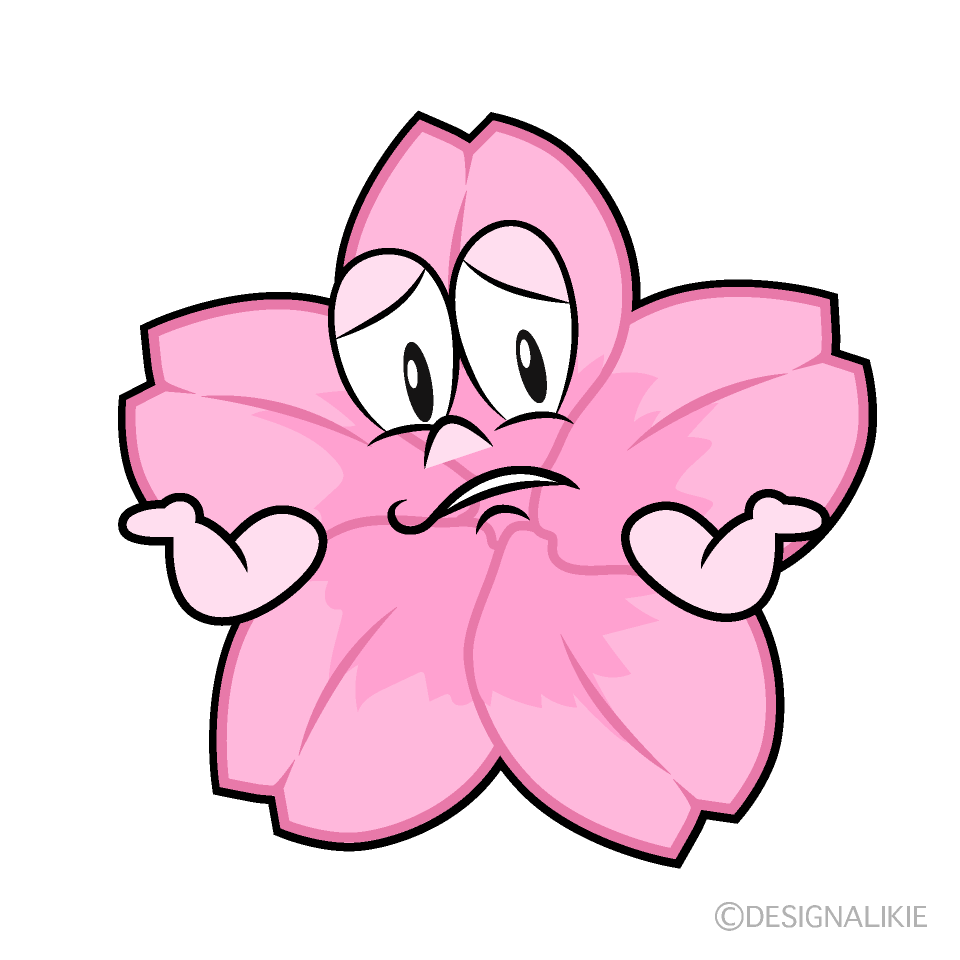 Troubled Cherry Blossom Cartoon Character Image