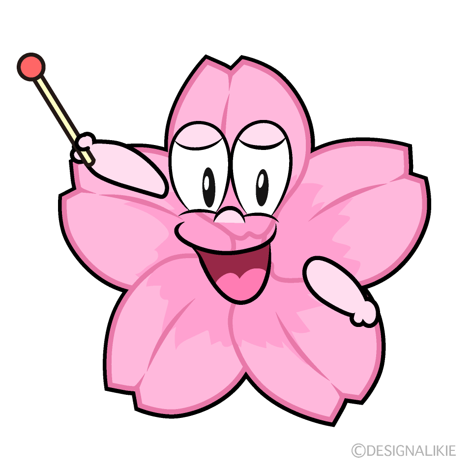 Speaking Cherry Blossom Cartoon Character Image