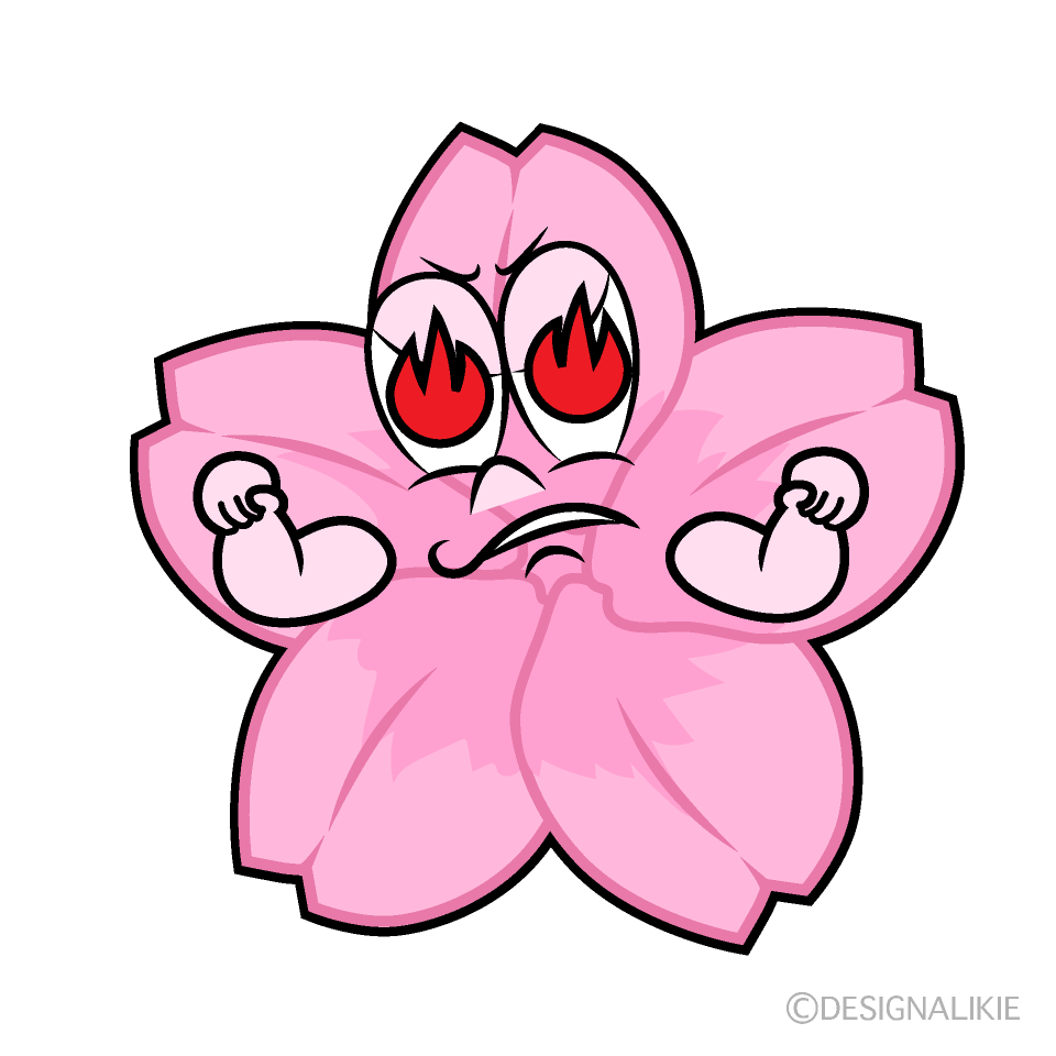 Enthusiasm Cherry Blossom Cartoon Character Image