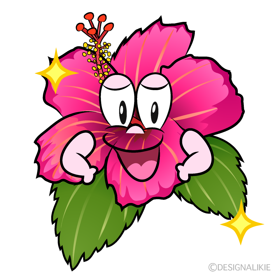 Glitter Hibiscus Cartoon Character Image