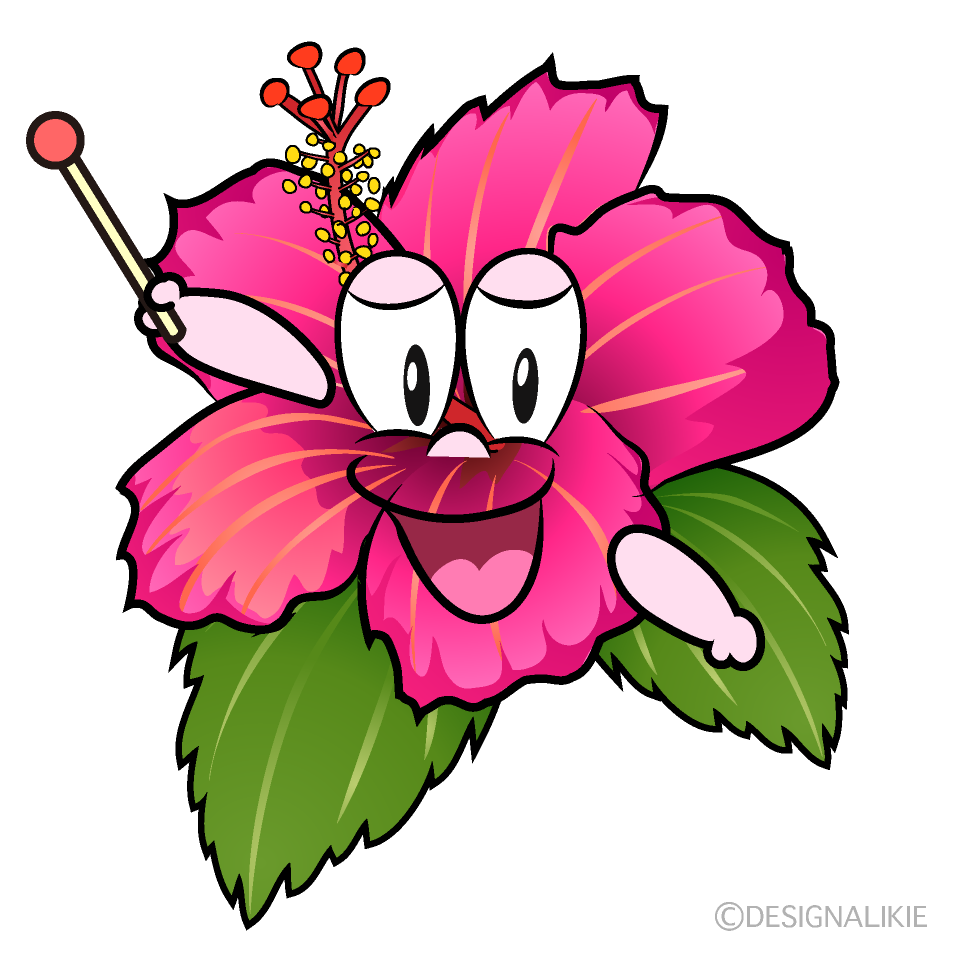 Speaking Hibiscus Cartoon Character Image