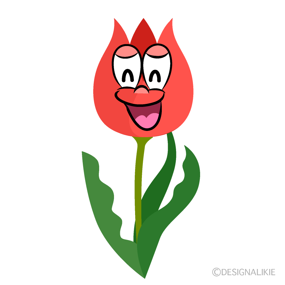 Smiling Tulip Cartoon Character Image