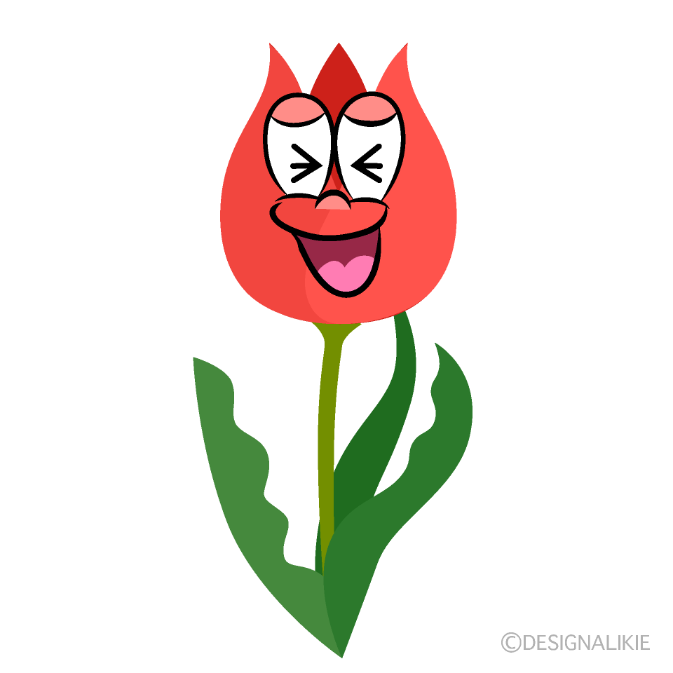 Laughing Tulip Cartoon Character Image