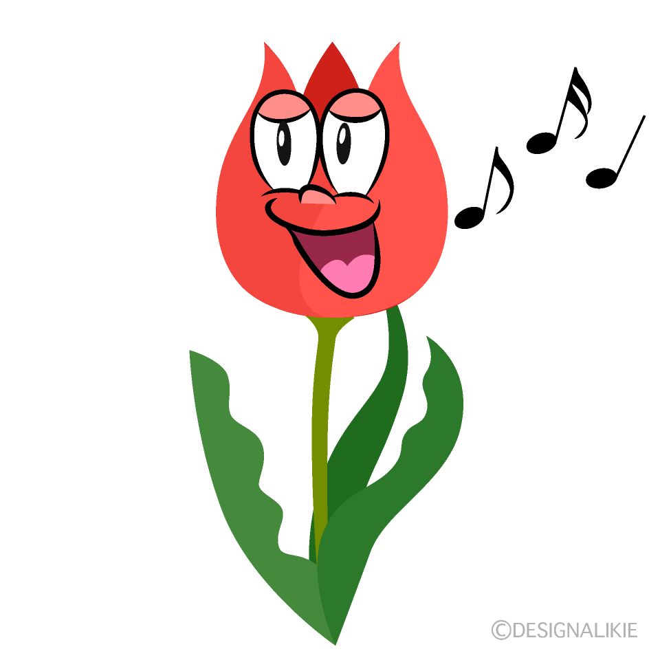 Singing Tulip Cartoon Character Image