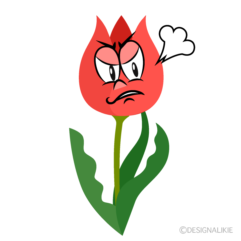 Angry Tulip Cartoon Character Image