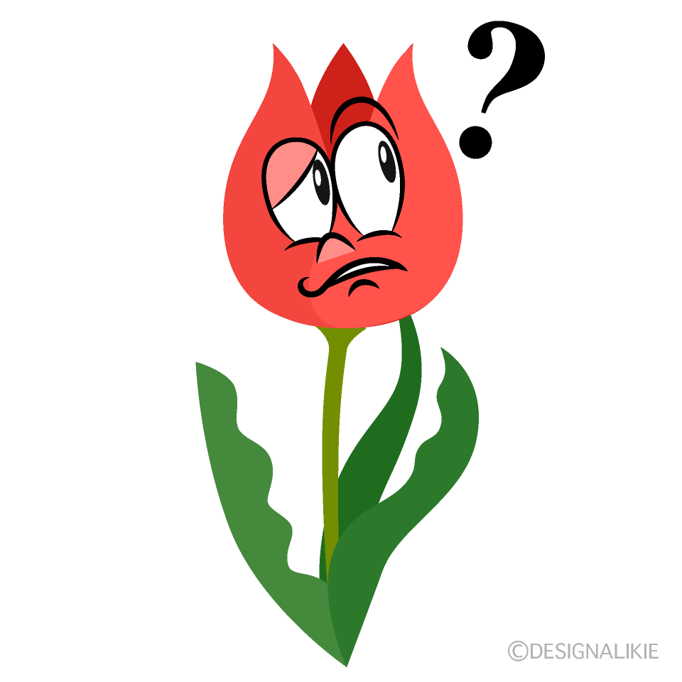 Thinking Tulip Cartoon Character Image