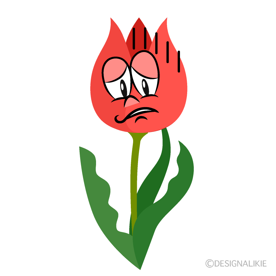 Depressed Tulip Cartoon Character Image