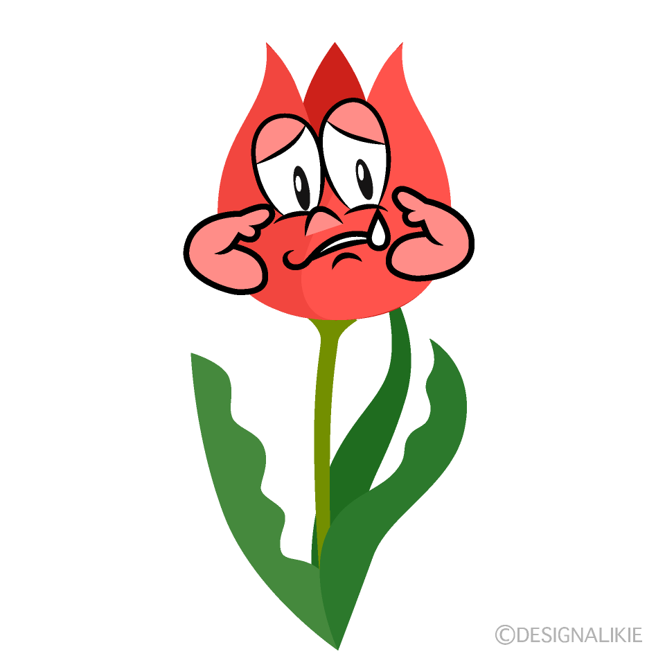 Sad Tulip Cartoon Character Image