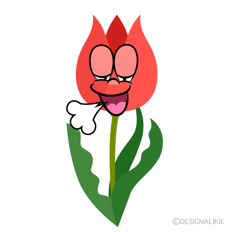 Relaxing Tulip Cartoon Character Image